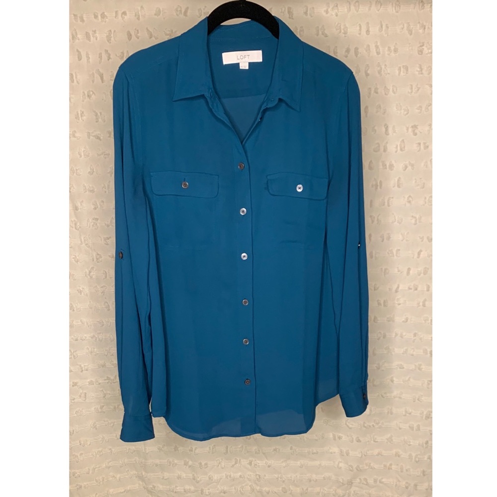 LOFT | Button-Down Utility Blouse